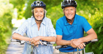 Older Couple On Bikes