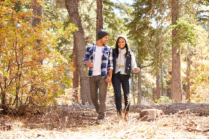 Couple enjoying cold weather