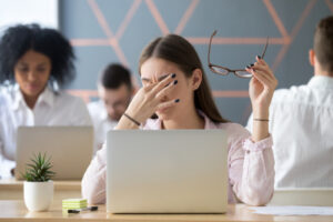 woman suffering from dry eye 