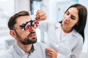 man receiving lasik consultation